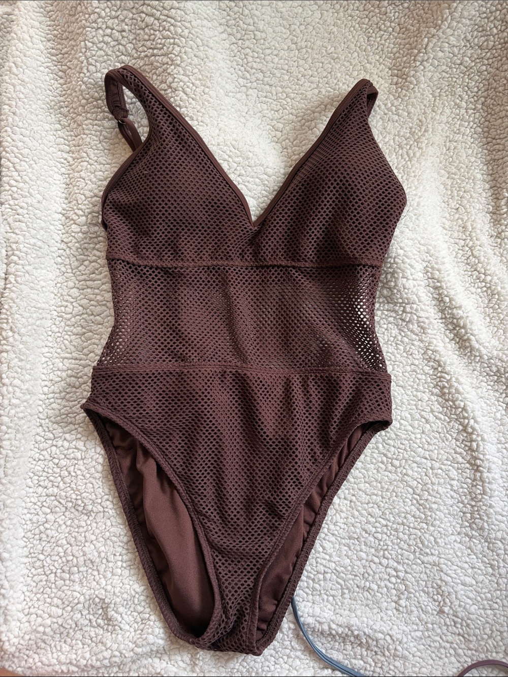 Sanctuary Chocolate Brown Mesh One-Piece Swimsuit
